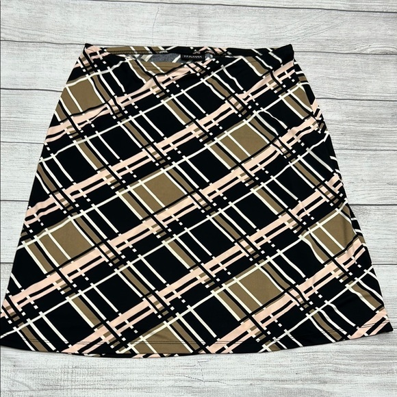 New York & Company Black and Tan Mini A-Line Skirt - Picture 1 of 3